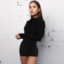 Chic Women's Long Sleeve Bodysuit with High Collar