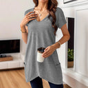 Stylish V-Neck Tee with Handy Pockets