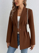 Chic Women's Blazer Jacket with Stylish Waist Insert