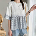 Lace-Trimmed Women's Blouse for Everyday Wear