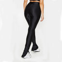 High Waist Women's Leggings with Chic Slit Detail