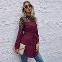 Chic Women's Lace Shirt Dress with Belt