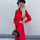 Chic Women's Shirt Dress with Waist Belt