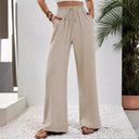 Chic Palazzos with Elastic Waist and Pocket Design