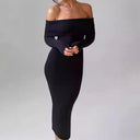 Chic Off-Shoulder Long Sleeve Maxi Dress for Women