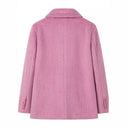 Chic Faux Fur Blazer Jacket with Decorative Buttons
