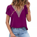 Lace Accented Women's Blouse Design