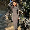 Chic Figure-Hugging Midi Dress for Women
