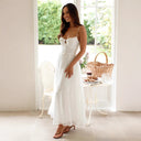 Chic Women's Maxi Dress with Flowing Skirt and Adjustable Straps