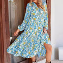 Floral Asymmetrical Midi Dress for Women
