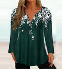 Floral V-Neck Women's Blouse in Stylish Design