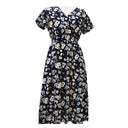 Floral Long Sleeve Dress with Elastic Waistband