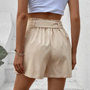 Chic High-Waist Pleated Shorts with Belt