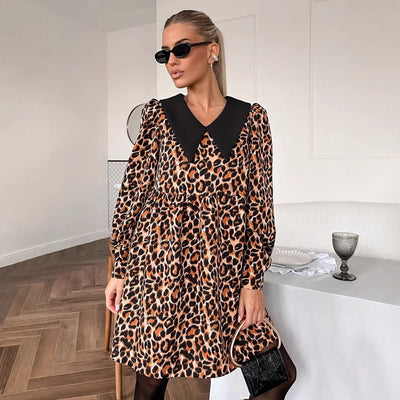 Chic Women's Animal Print Dress