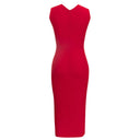 Chic Cocktail Dress with Stylish Cut-Outs and Metallic Button Accents