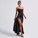 Off-Shoulder Maxi Dress with Chic Slit Detail