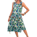 Floral Patterned Women's Airy Dress with Flowing Hem