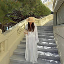 Chic Women's Maxi Dress with Ruffle and V-Neck