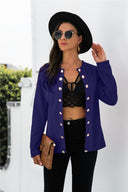 Contemporary Women's Blazer with Chic Button Accents