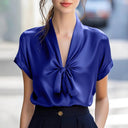 Chic Silk Shirt with Tie Detail for Women