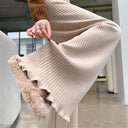 Flowy Knit Trousers with Chic Hem Design
