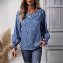 Chic Women's Blouse with Puff Sleeves and Intricate Design