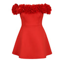 Off-Shoulder Women's Floral Collar Dress