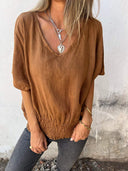 Stylish Women's Blouse with Ruffle Hem