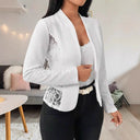 Chic Ladies' Blazer Jacket with Lace Detail