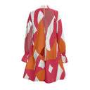 Graphic Design Women's Dress with Statement Sleeves