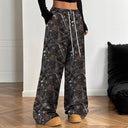 Women's High-Waisted Cargo Trousers with Stylish Pattern