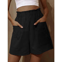 Women's Cotton Shorts with Elastic Waist and Pockets