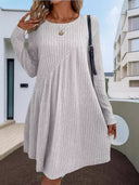 Chic Asymmetric Ribbed Dress for Women