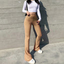 Women's Vertical Stripe Flared Stretch Pants