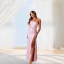 Stunning Sequin Evening Dress with High Split