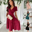 Chic A-Line Midi Dress with Pleats