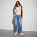 Trendy Destroyed Mom Jeans for Women