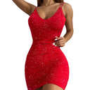 Stylish Spaghetti Strap Glitter Nightgown for Women
