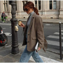 Fringe Detail Blazer with Pocket Design for Women