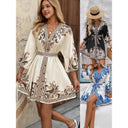 Embroidered A-Line Mini Dress for Women