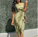 Chic Women's Asymmetrical Dress with Unique Detail