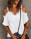 Lace Detail Off-Shoulder Blouse for Women