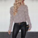 Chic Puffed Sleeve Blouse with Stylish Polka Dots