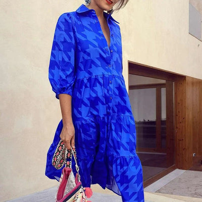 Stylish Long Sleeve Shirt Dress with Chic Pockets