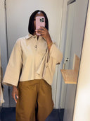 Voluminous Sleeve Women's Cropped Blouse