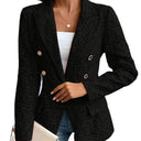Chic Women's Blazer with Structured Design and Double Button Closure