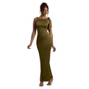 Chic Women's Maxi Dress with Asymmetrical Straps