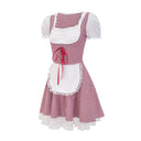 Traditional Check Pattern Dirndl Dress with Romantic Ruffles