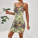 Women's Butterfly Print Fitted Dress