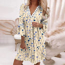 Floral Lace Accent Women's Tunic Dress